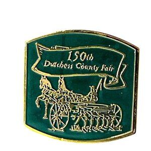 Vintage 150th Dandys Society Fair Pin Badge Gold Tone Enamel A108